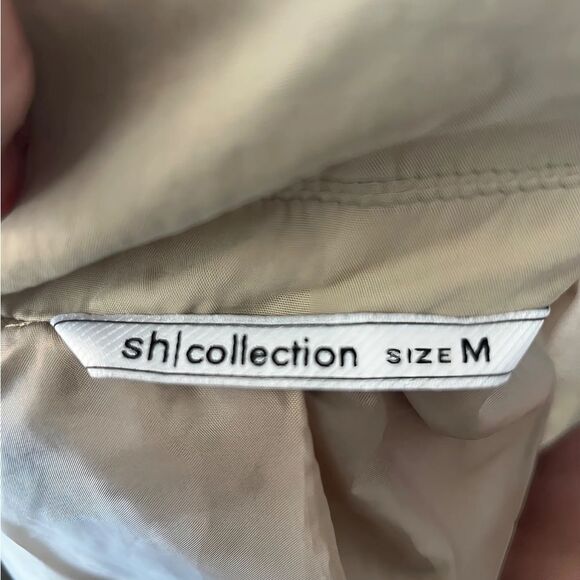 SH|collection neutral tan embroidered floral back trench coat - Picture 15 of 15